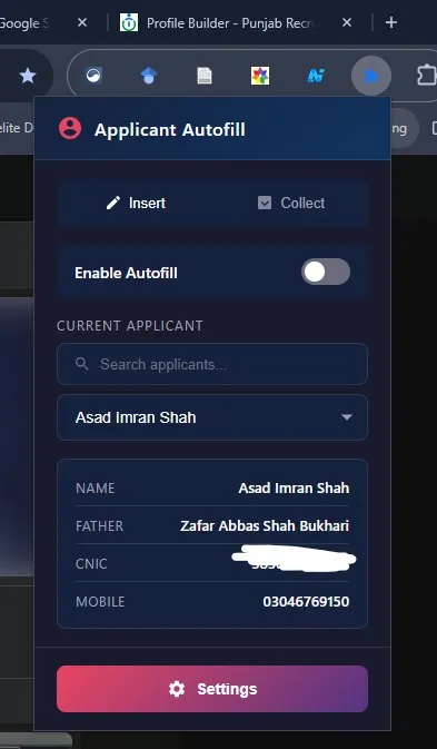 Application Autofill Extension - Slide 2