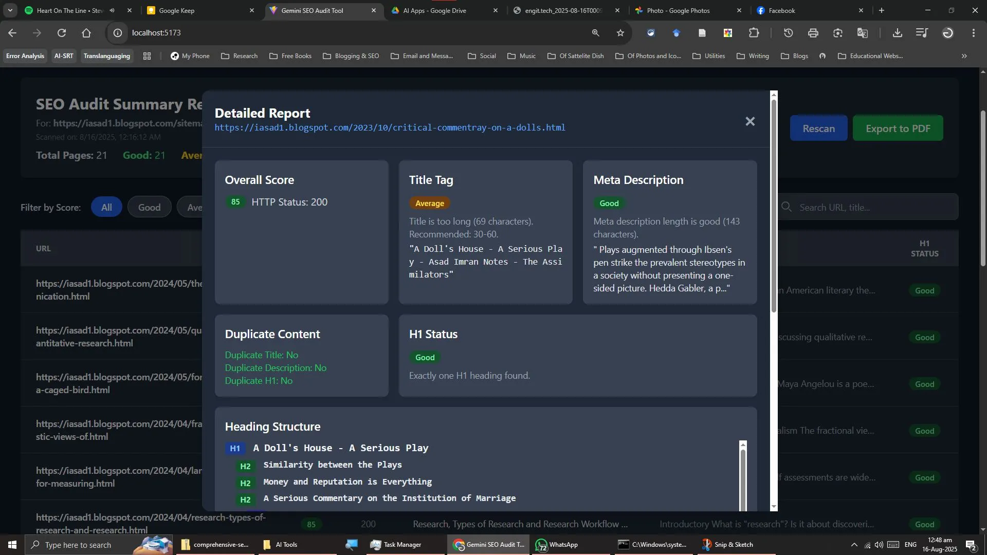 SEO Audit Tool - Slide 1